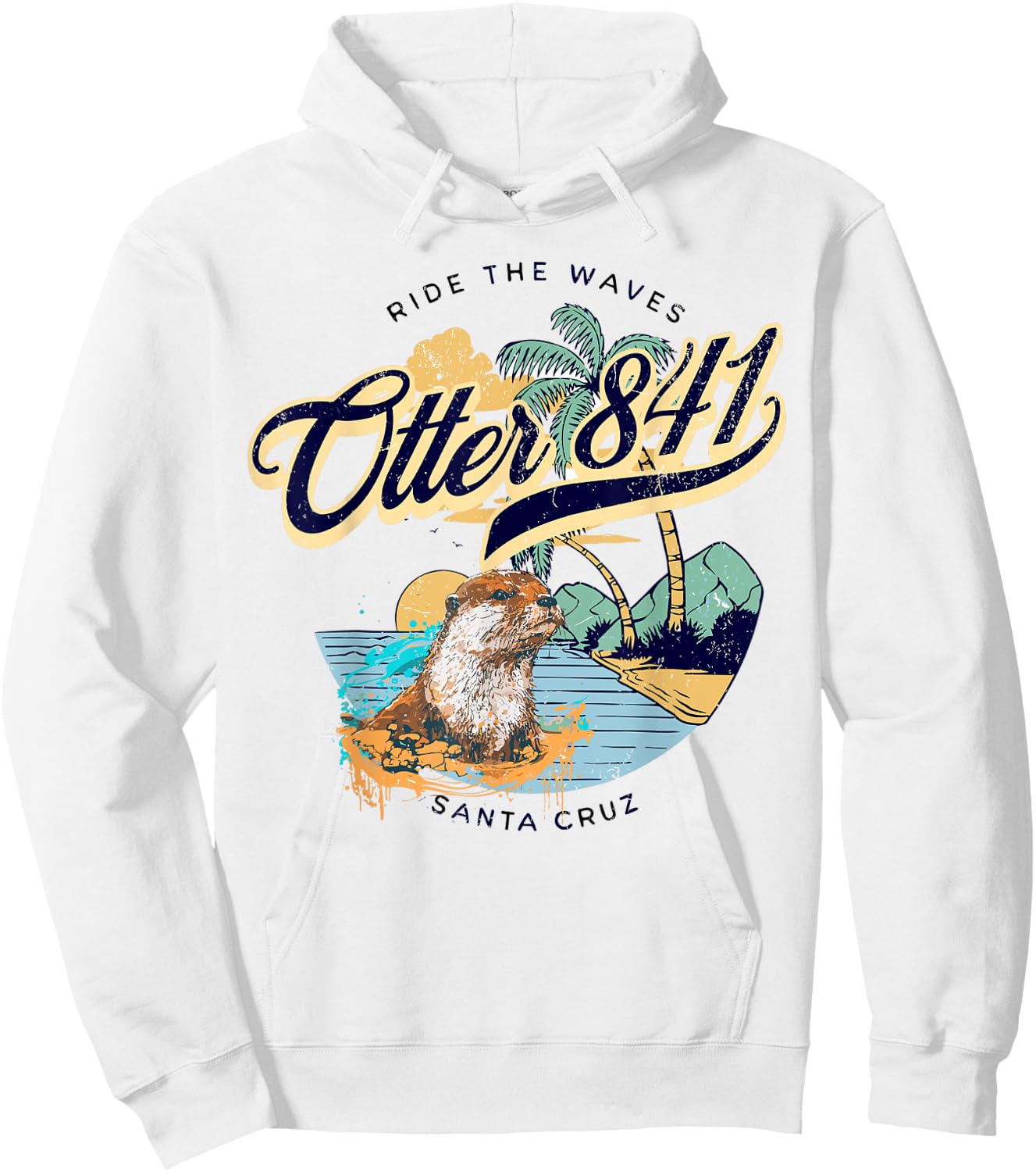 Otter 841 Surfing Otter 841 California Surf Board Otter 841 Hoodie - Hoodie | White