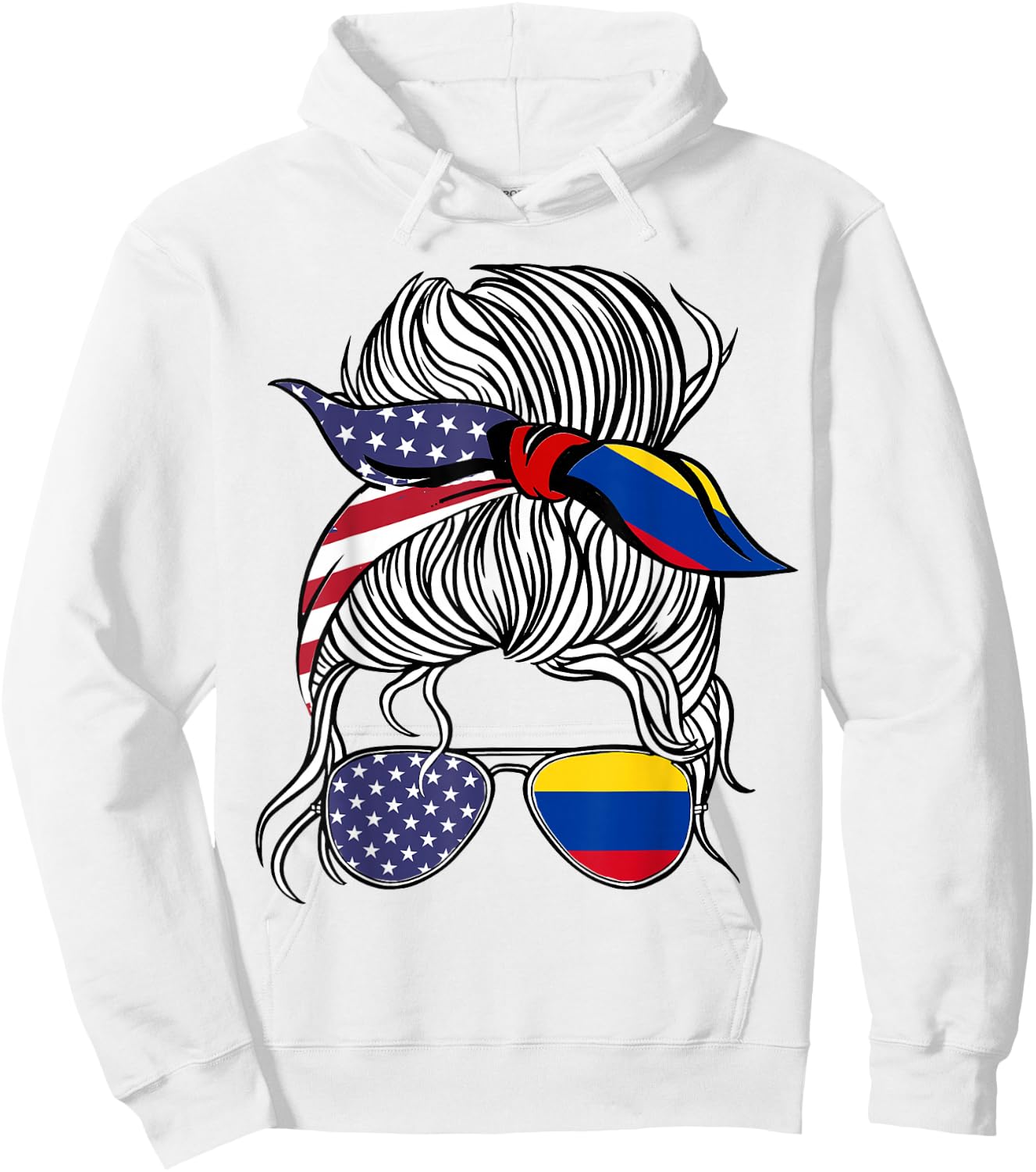 American Colombian Patriot Flag Women Girl Colombia Grown Hoodie - Hoodie | White