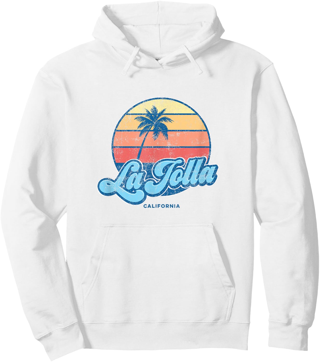 Vintage La Jolla California CA Classic 70s Retro Surfer Hoodie - Hoodie | White