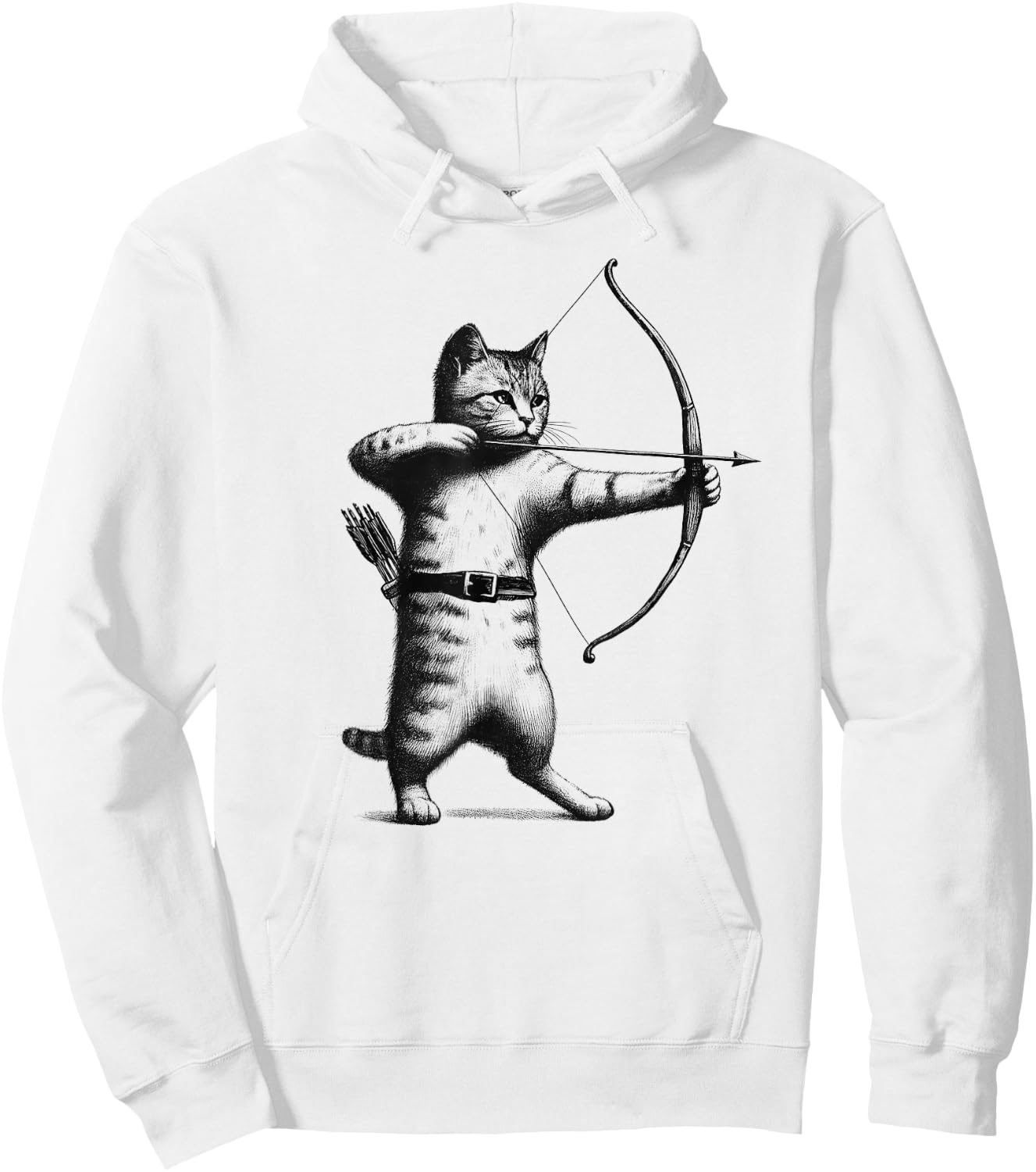 Vintage Archery Cat Kitten Lover Archery Hoodie - Hoodie | White