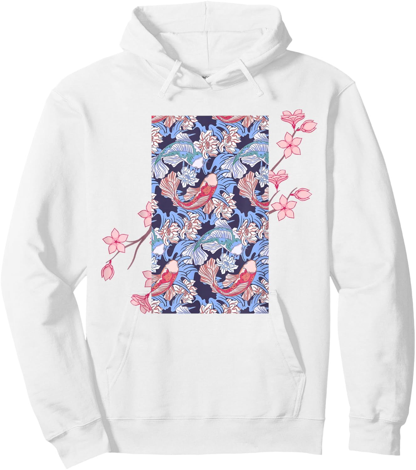 Cherry Blossom Japanese Koi Fish Nishikigoi Koi Carp Hoodie - Hoodie | White