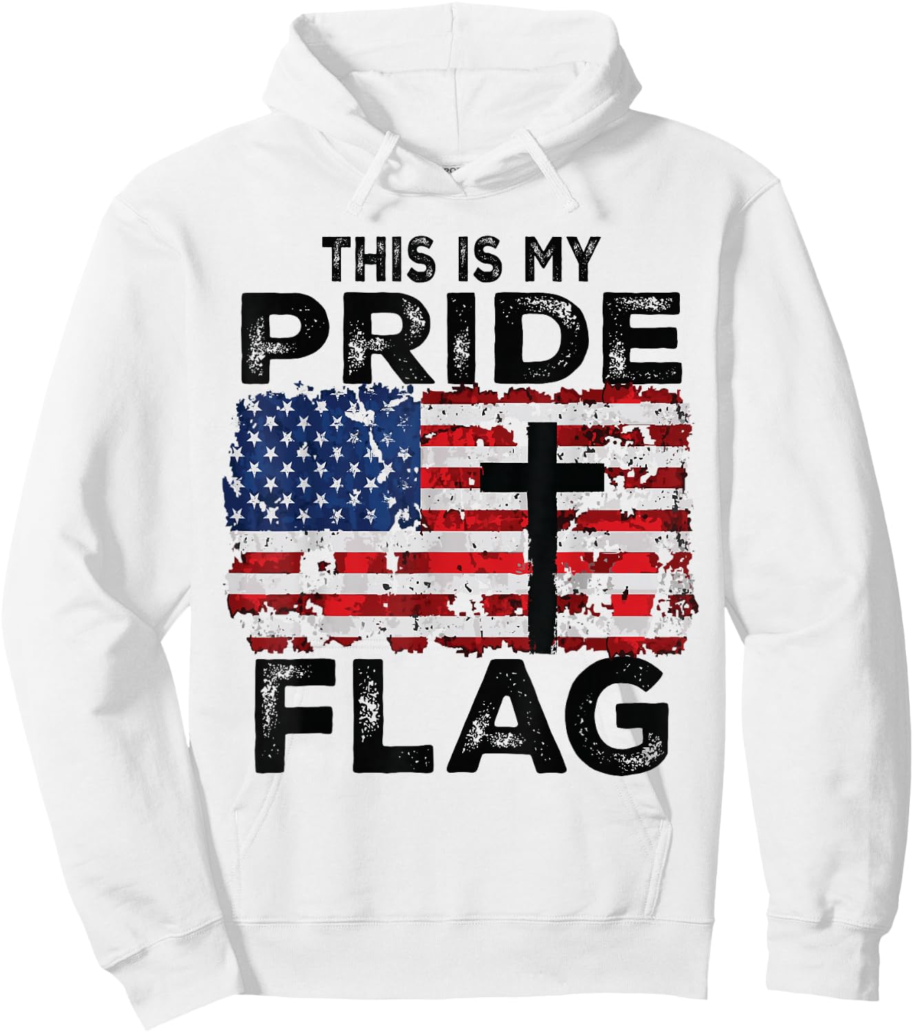 This is My Pride Flag Jesus Cross USA American 4th of July Hoodie - Hoodie | White