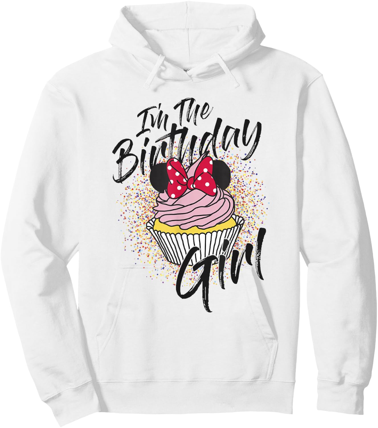 Disney Minnie Mouse I'm The Birthday Girl Cupcake Small Hoodie - Hoodie | White