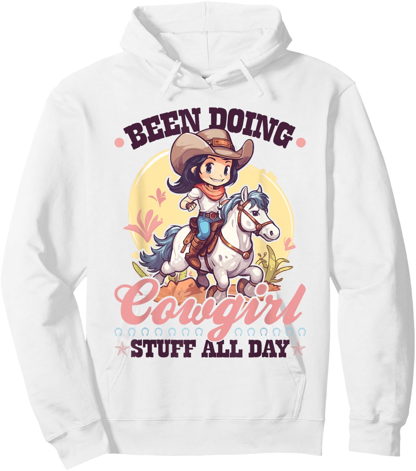 Been Doing Cowgirl Stuff All Day, Rodeo Girl Toddler Cowgirl Hoodie - Hoodie | White