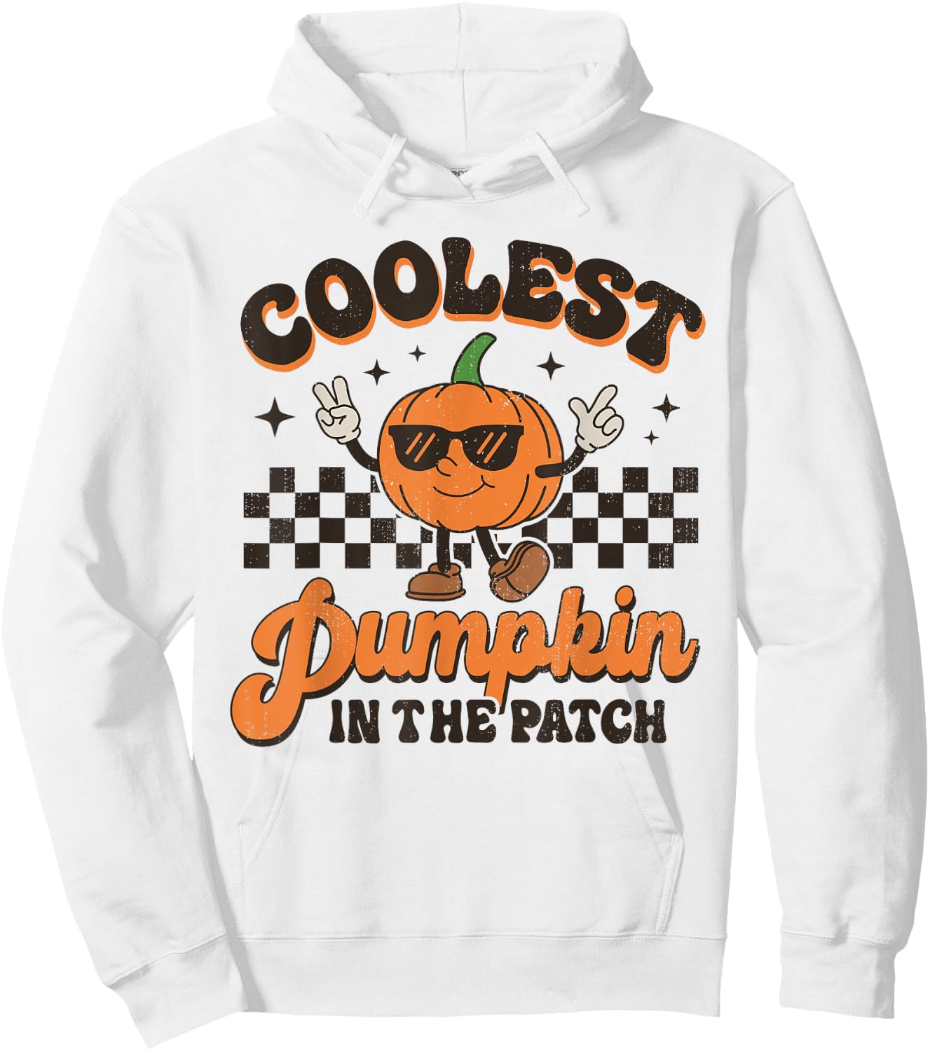 Groovy Coolest Pumpkin In The Patch Halloween For Boys Kids Hoodie - Hoodie | White