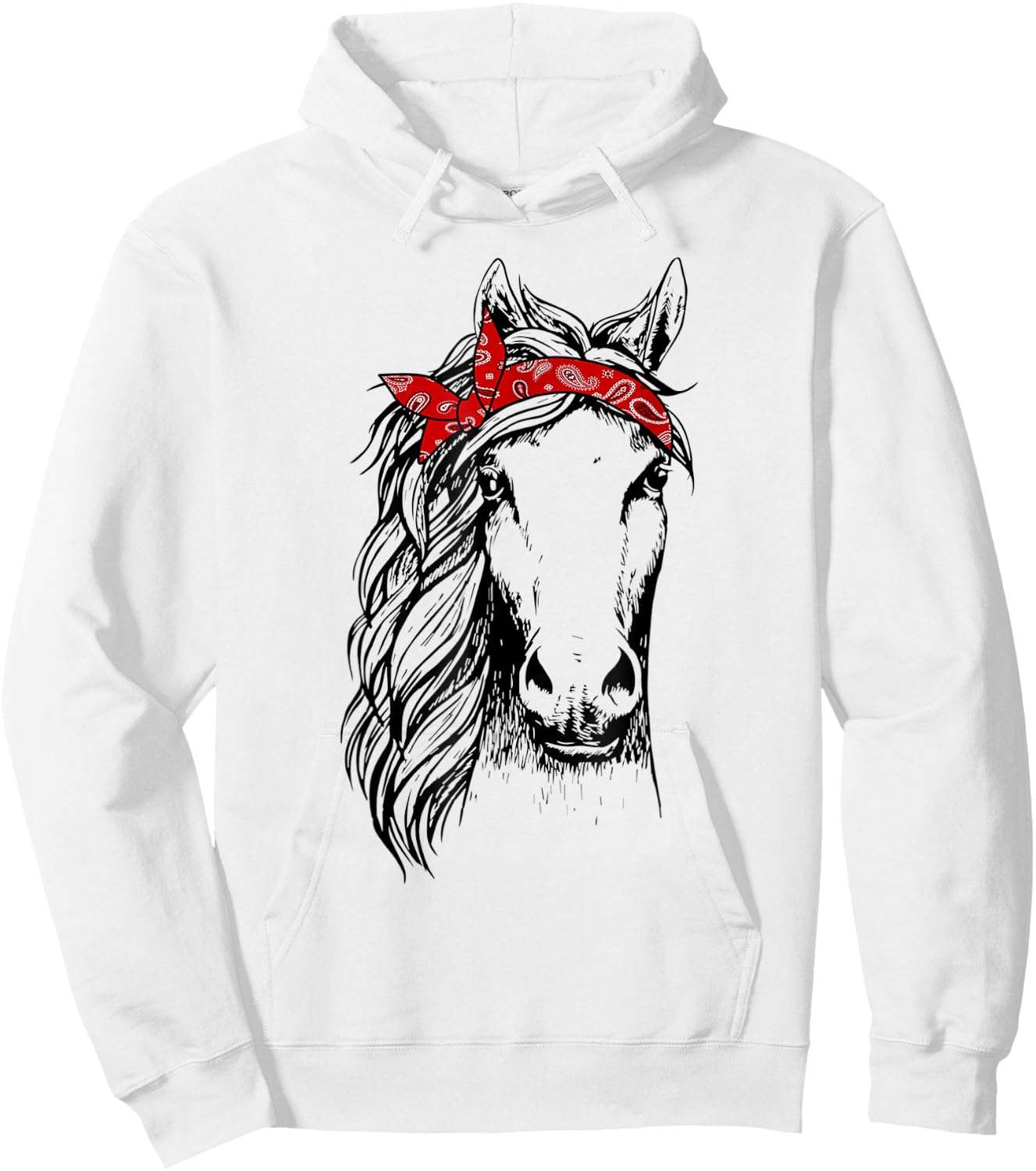 Horse Bandana for Horseback Riding Horse Lover Hoodie - Hoodie | White