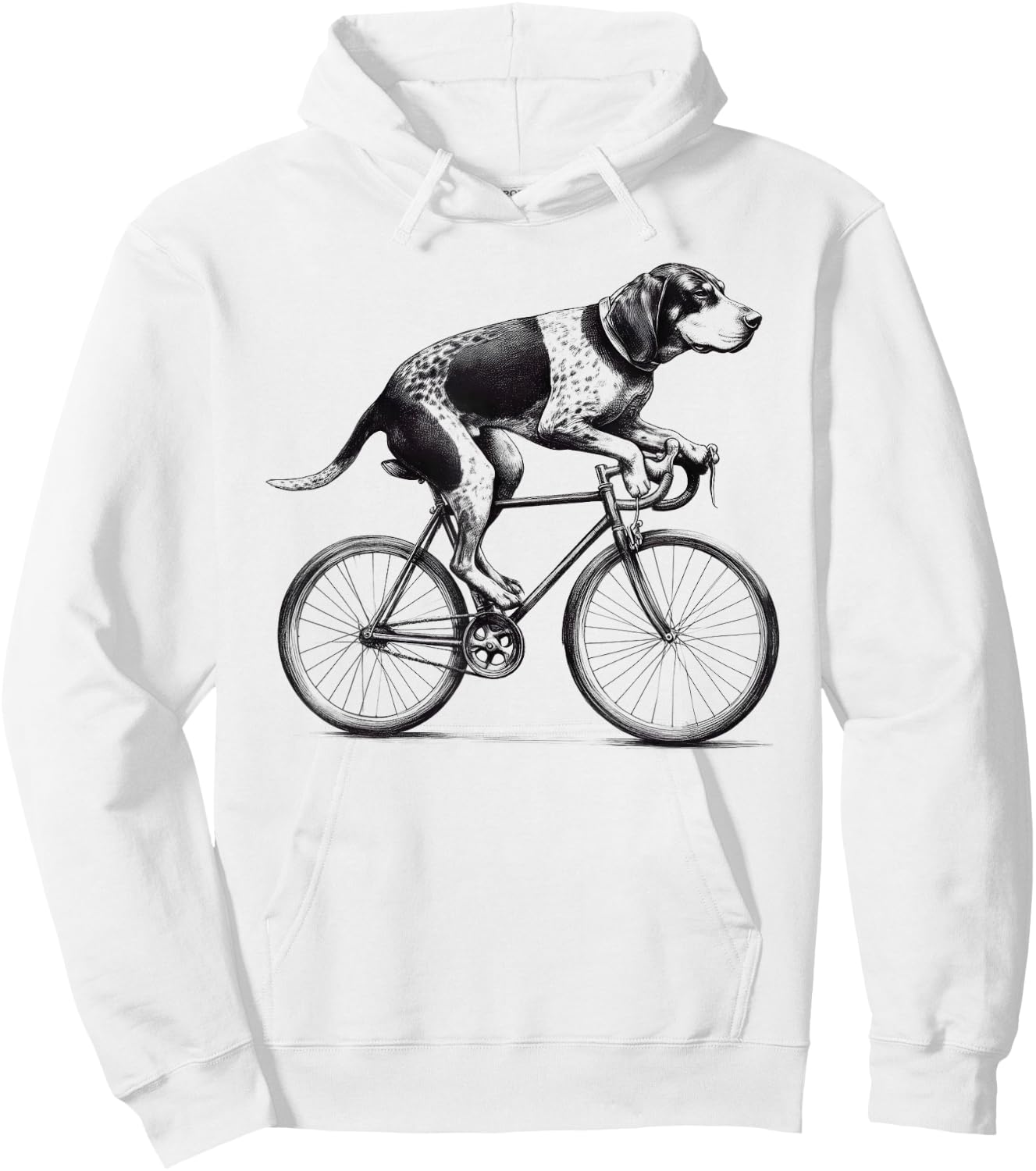 Bluetick Coonhound Dog Riding a Bike Bicycle Biker Cycling Men Women Kids Hoodie - Hoodie | White