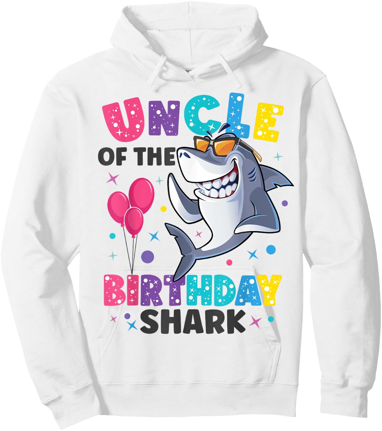 Uncle of the Shark Birthday Dad Matching Family Hoodie - Hoodie | White