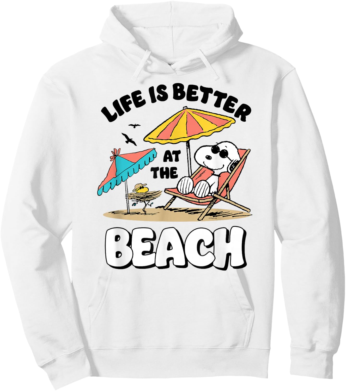 Peanuts Snoopy Woostock Life is Better on The Beach Hoodie - Hoodie | White