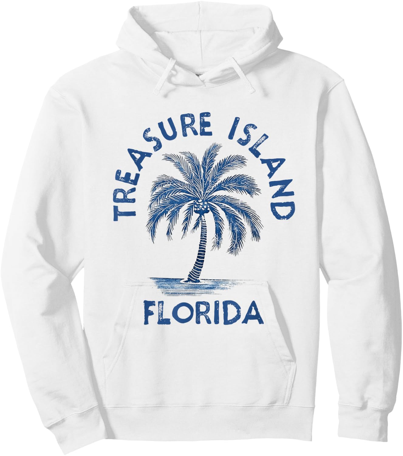 Vintage Treasure Island Florida Palm Tree FL Retro Hoodie - Hoodie | White