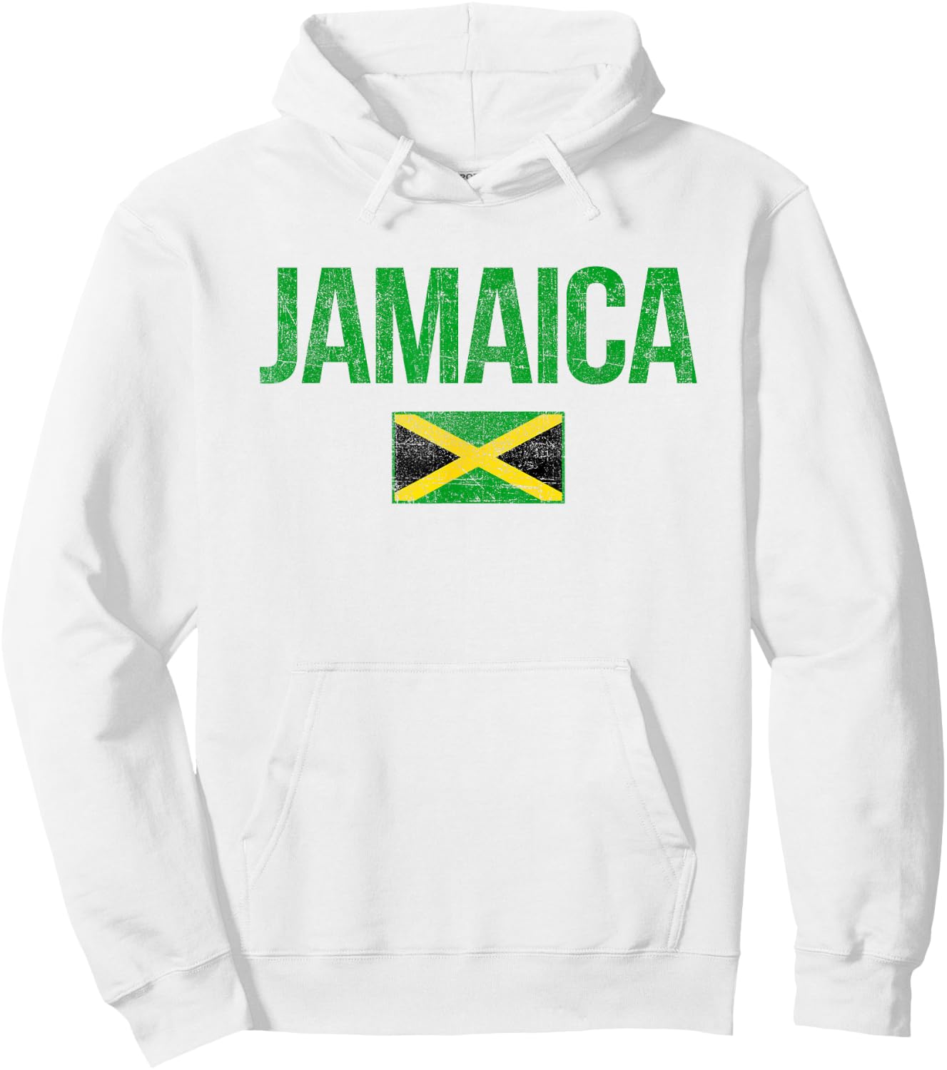 Retro Jamaica Flag Jamaican Travel Vacation Souvenir Hoodie - Hoodie | White