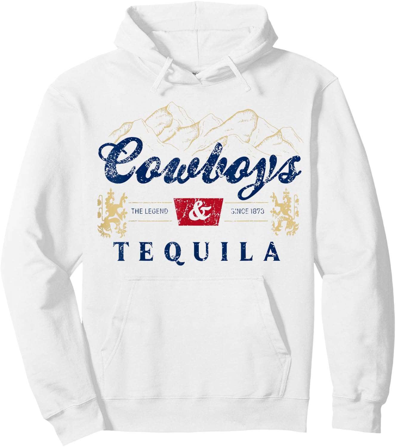 Vintage Cowboys And Tequila Western Funny Tequila Drinking Hoodie - Hoodie | White