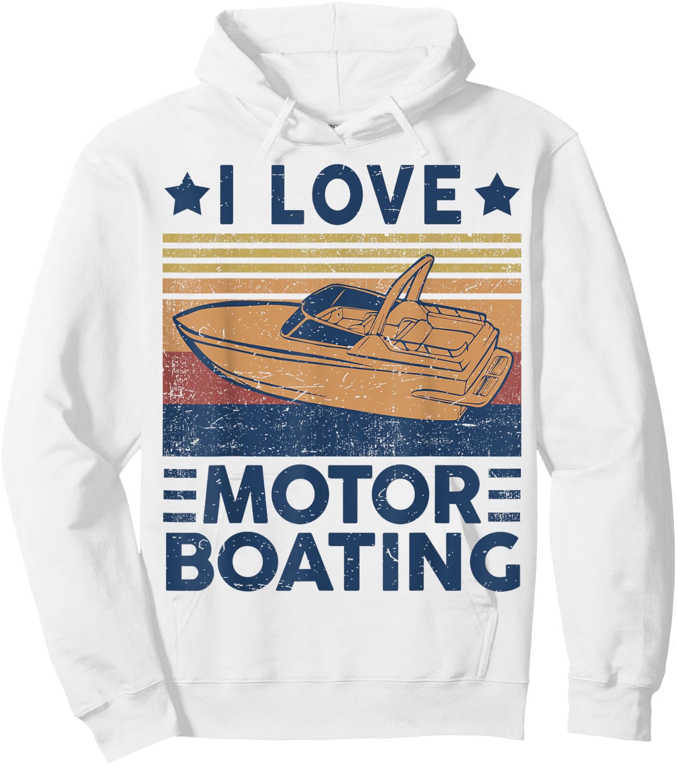 I Love Motor-Boating Motorboating Funny Boat Captain Dad Hoodie - Hoodie | White