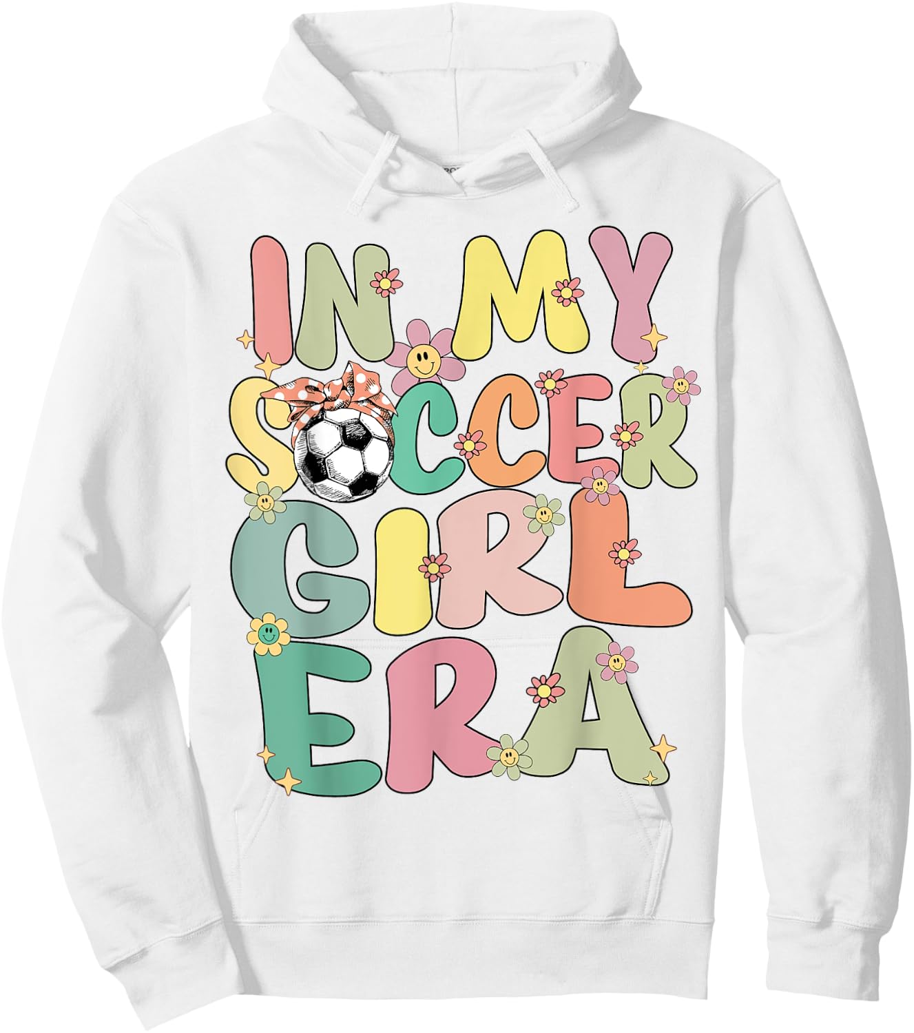 In My Soccer Girl Era Retro Groovy Soccer Girl Soccer Cute Hoodie - Hoodie | White