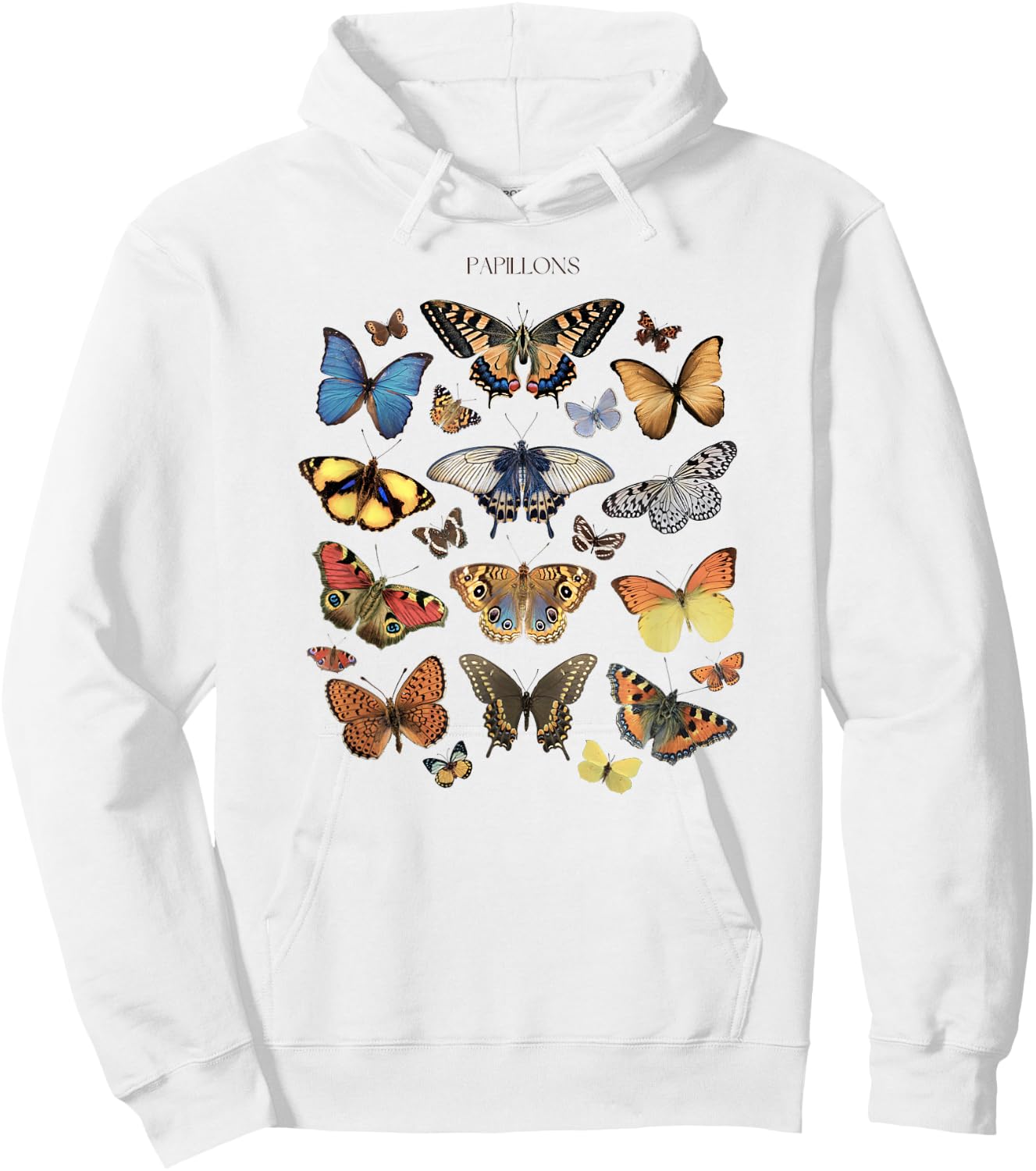 Entomology Butterfly Papillons Collage Lepidoptera Vintage Hoodie - Hoodie | White