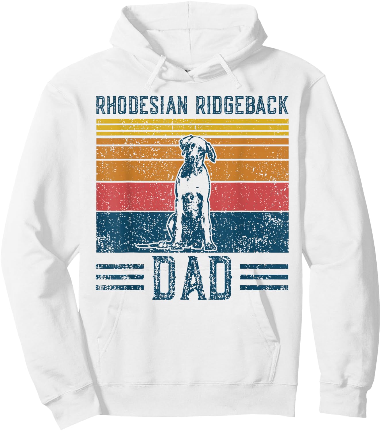 Dog Ridgeback Dad - Vintage Rhodesian Ridgeback Dad Hoodie - Hoodie | White