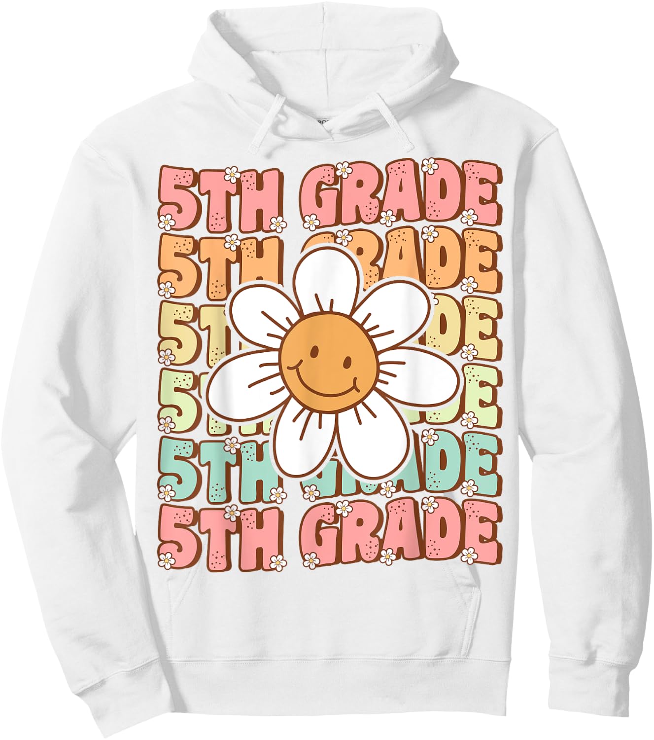 Groovy 5th Grade Back To School First Day of Fifth Grade Hoodie - Hoodie | White