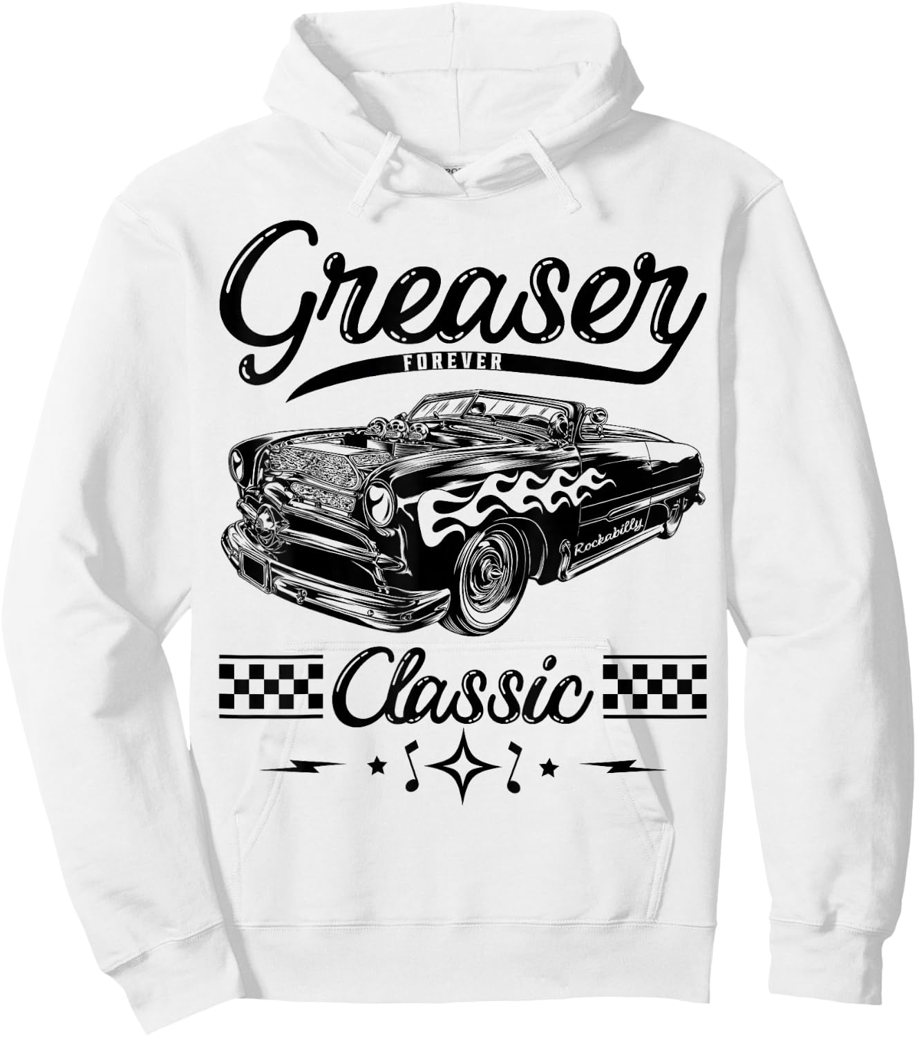 Greaser Forever 1950s Sock Hop Retro 50s Vintage Rockabilly Hoodie - Hoodie | White