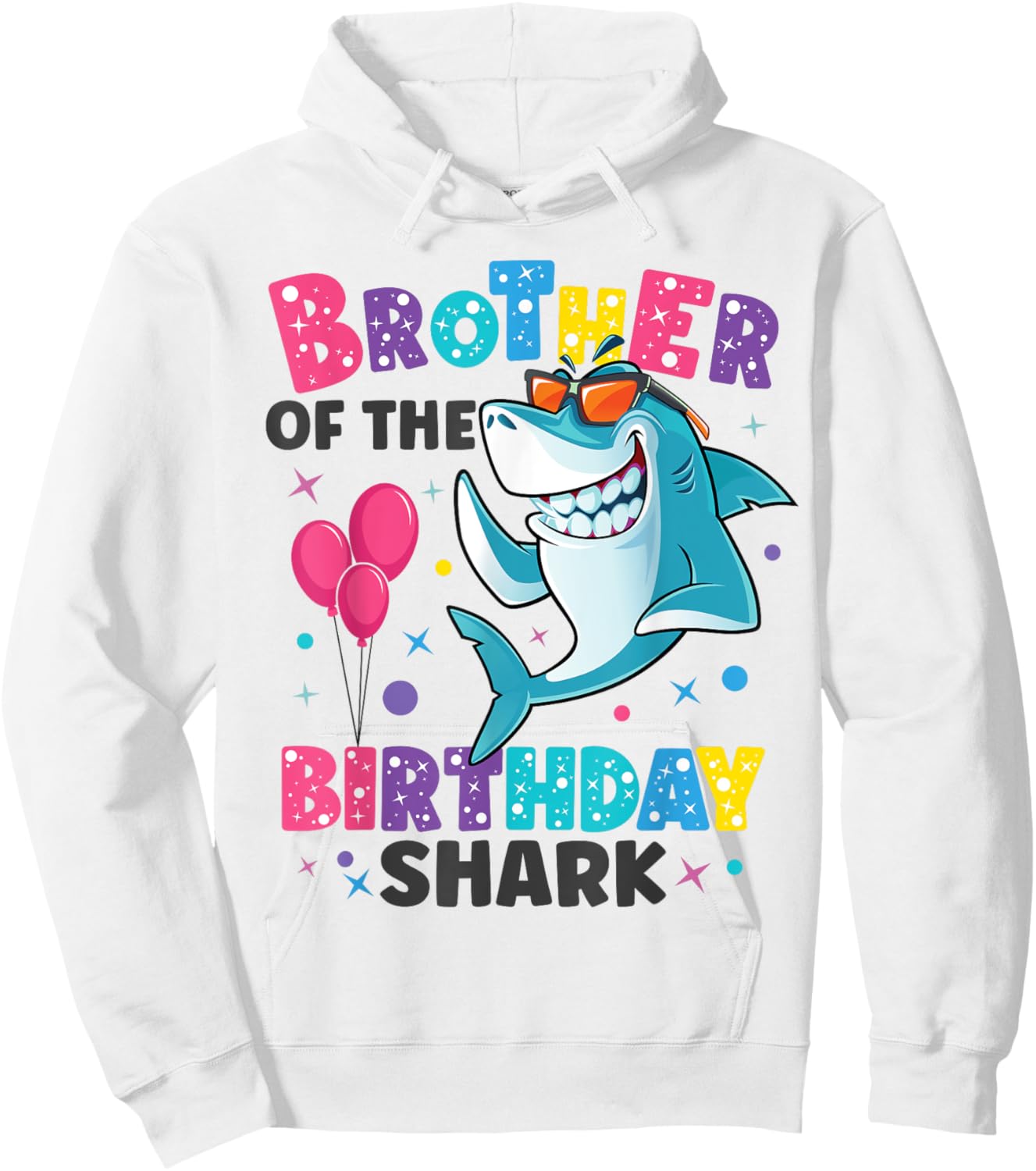 Brother of the Shark Birthday Big Bro Matching Family Hoodie - Hoodie | White