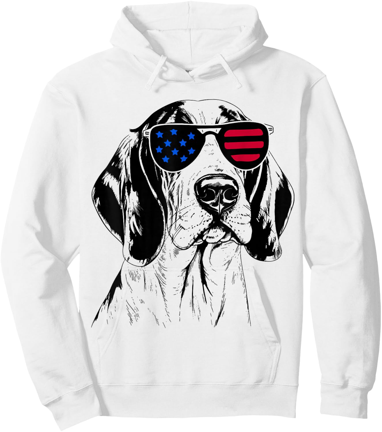 Treeing Walker Coonhound Dog 4th July America USA Flag Hoodie - Hoodie | White