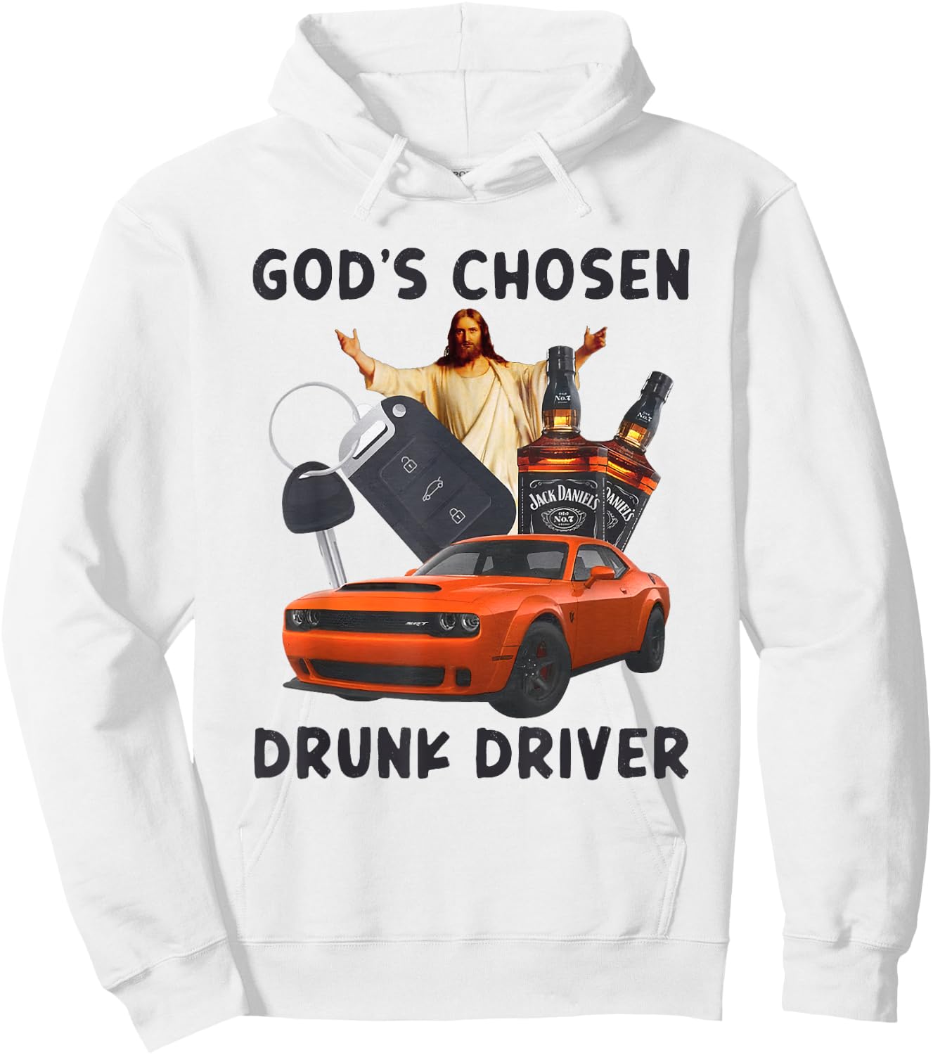 God's Chosen Drunk Driver Christian Jesus Hoodie - Hoodie | White