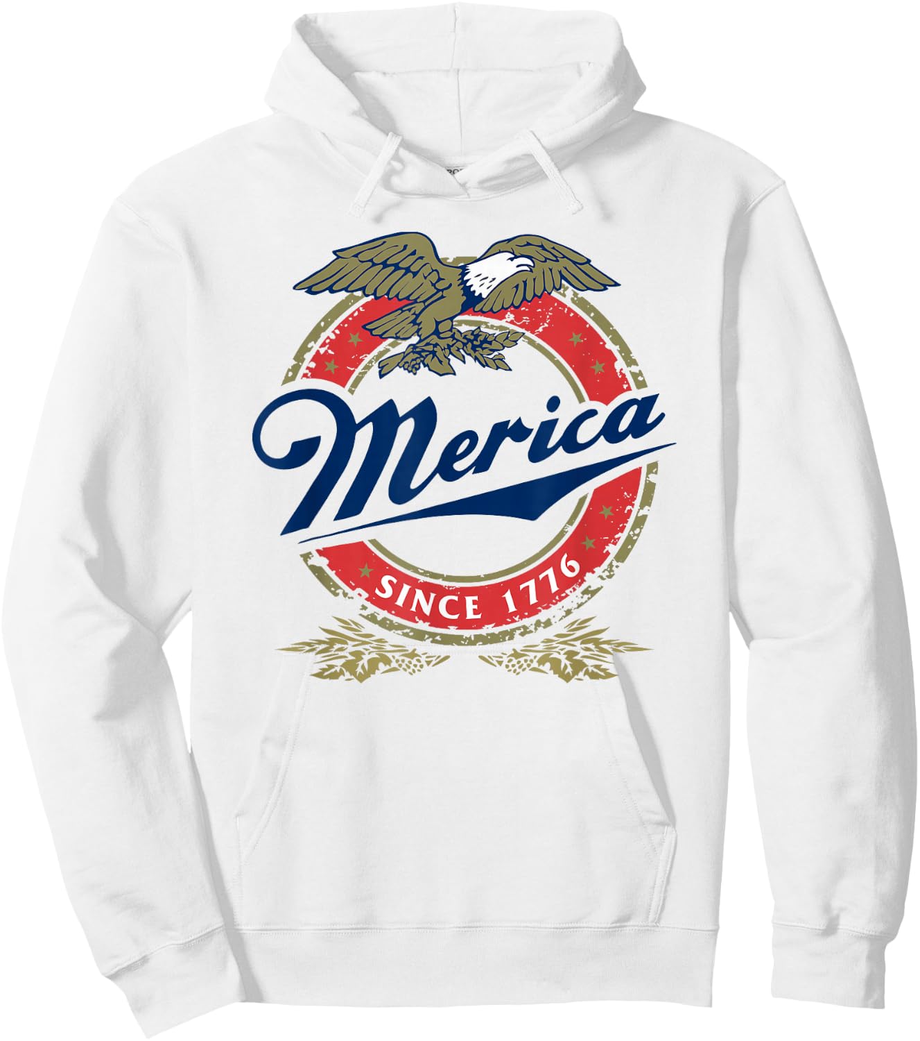 Merica Since 1776 Funny 4th of July Merica Since 1776 Hoodie - Hoodie | White