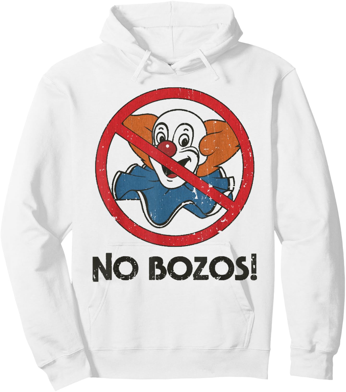 Vintage No Bozos 1983 Clowns Hoodie - Hoodie | White