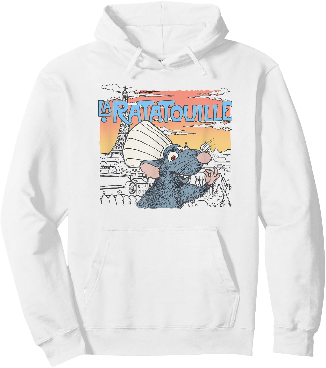 Disney Pixar Ratatouille Paris, France Chef's Kiss Hoodie - Hoodie | White