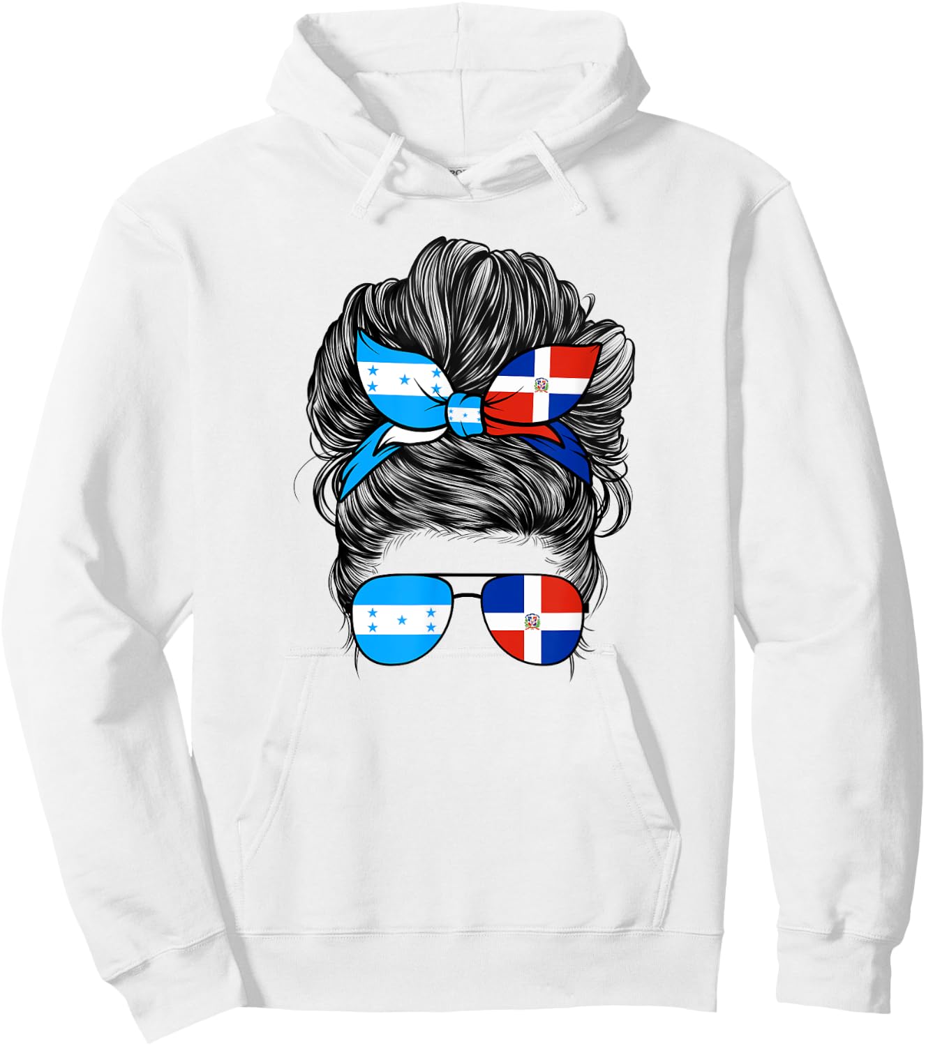 Half Dominican And Honduran Honduras Dominica Flag Girl Mix Hoodie - Hoodie | White