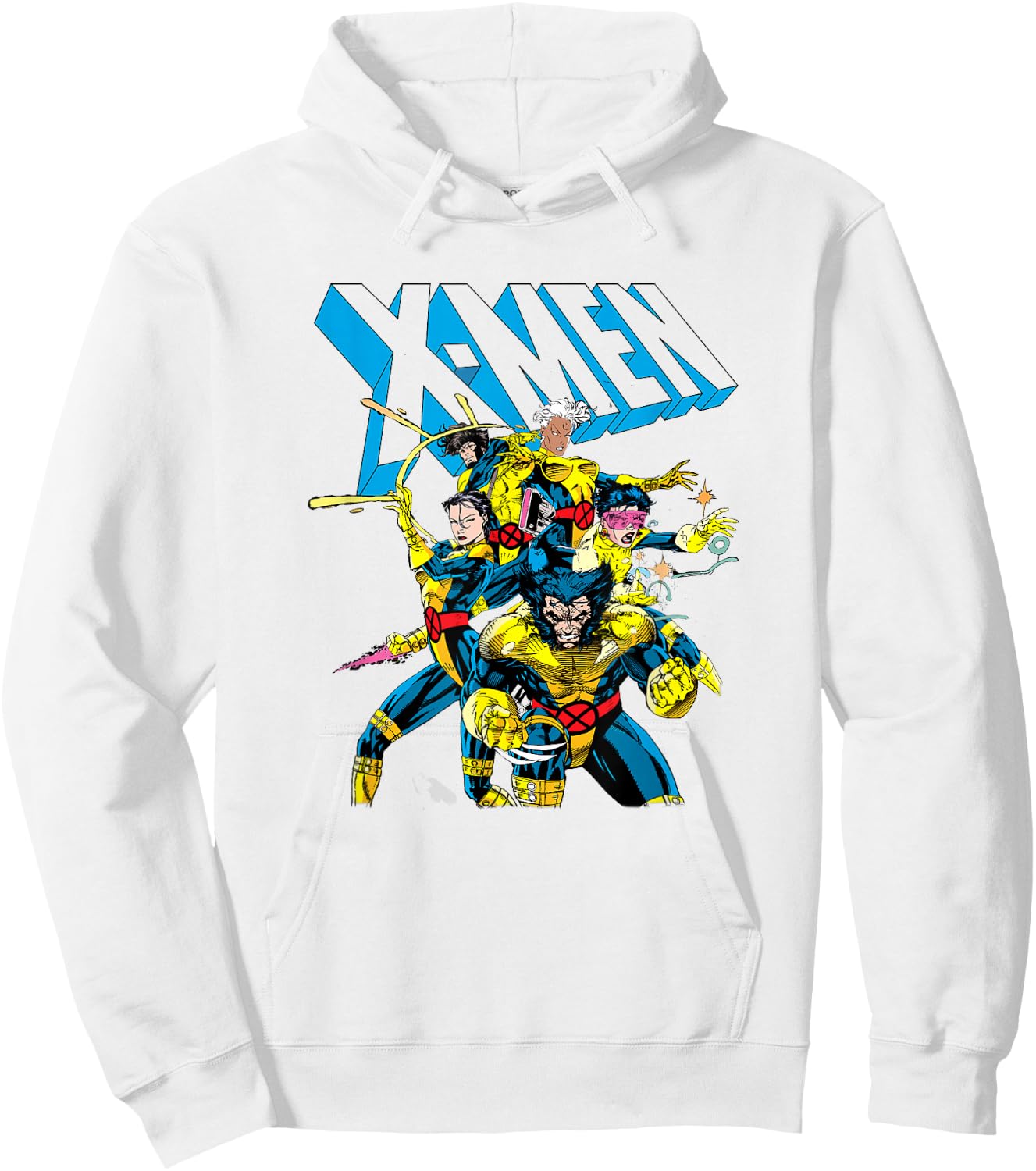 Marvel X-Men 80's Style Uniforms Vintage Group Shot Hoodie - Hoodie | White