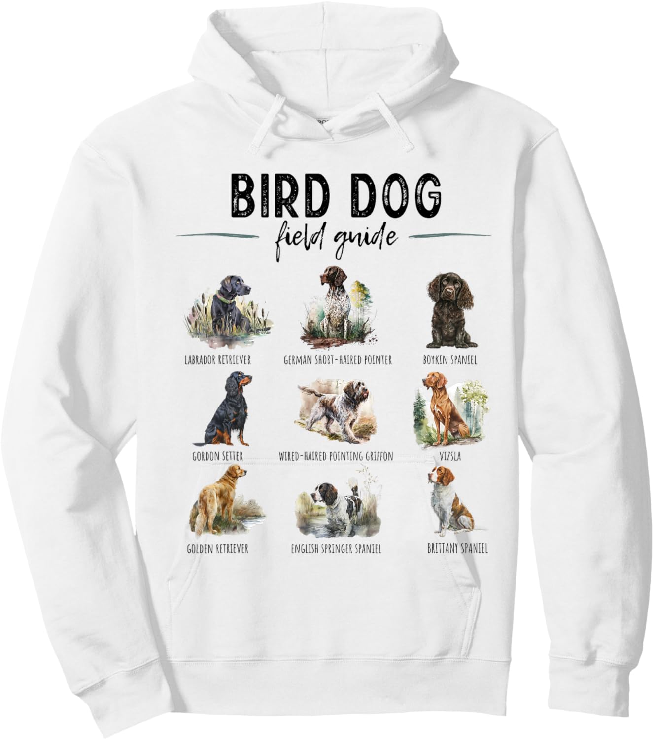 Bird Hunting Dogs Guide Duck Hunting Hunter Dog Breeds Women Kids Hoodie - Hoodie | White