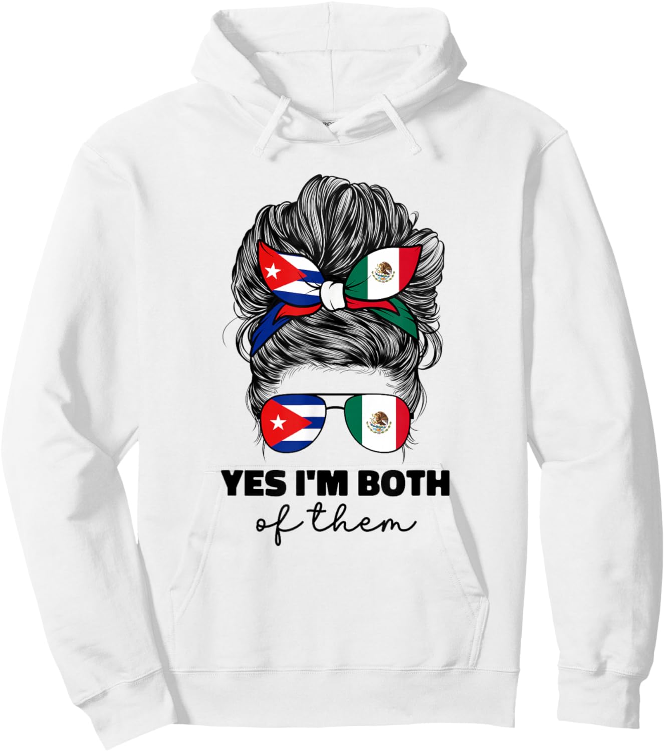 Half Mexican And Half Cuban Mexico Cubanita Cuba Flag Girl Hoodie - Hoodie | White