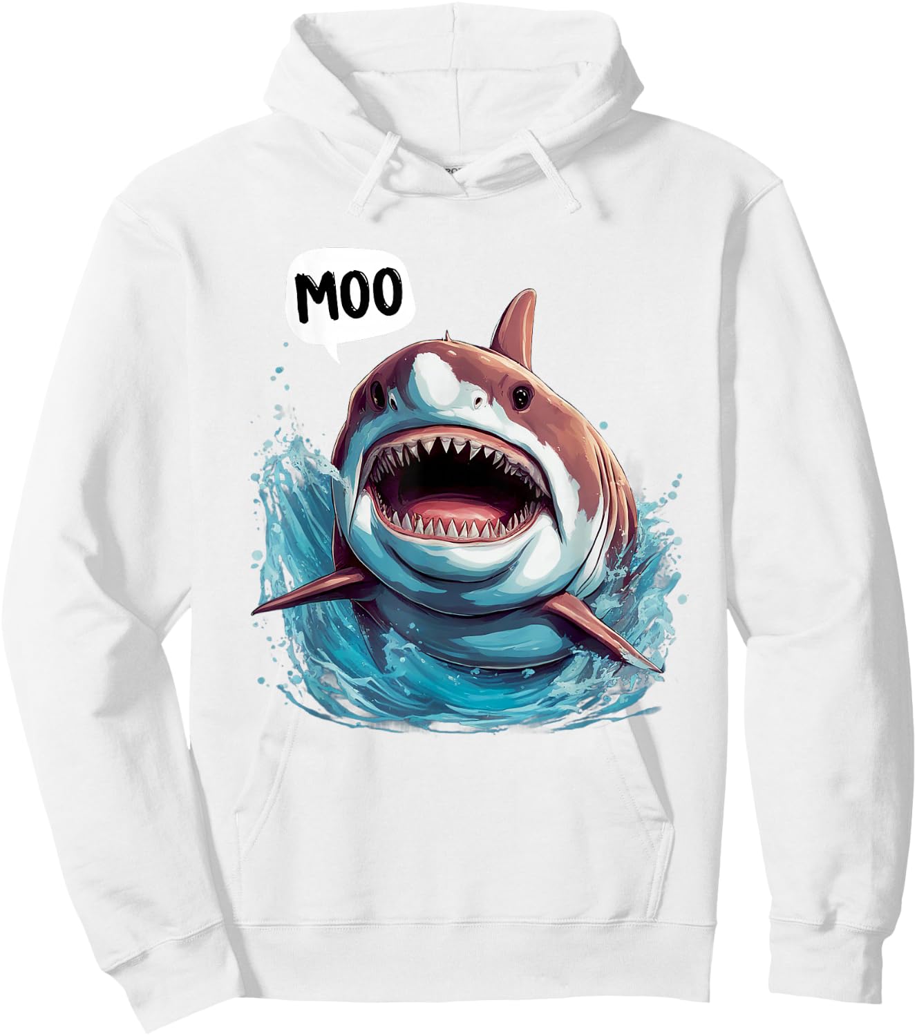 Funny Shark - Moo I'm A Cow Men Women Kids Moo Hoodie - Hoodie | White