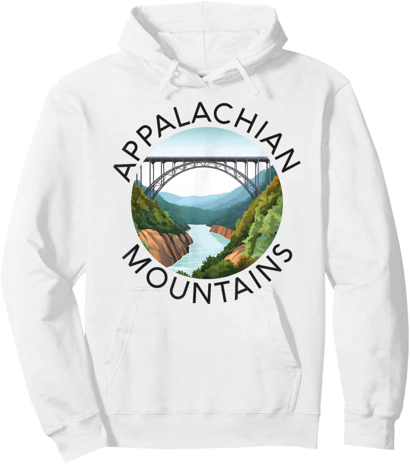 Appalachian Mountains New River Gorge Bridge West Virginia Hoodie - Hoodie | White