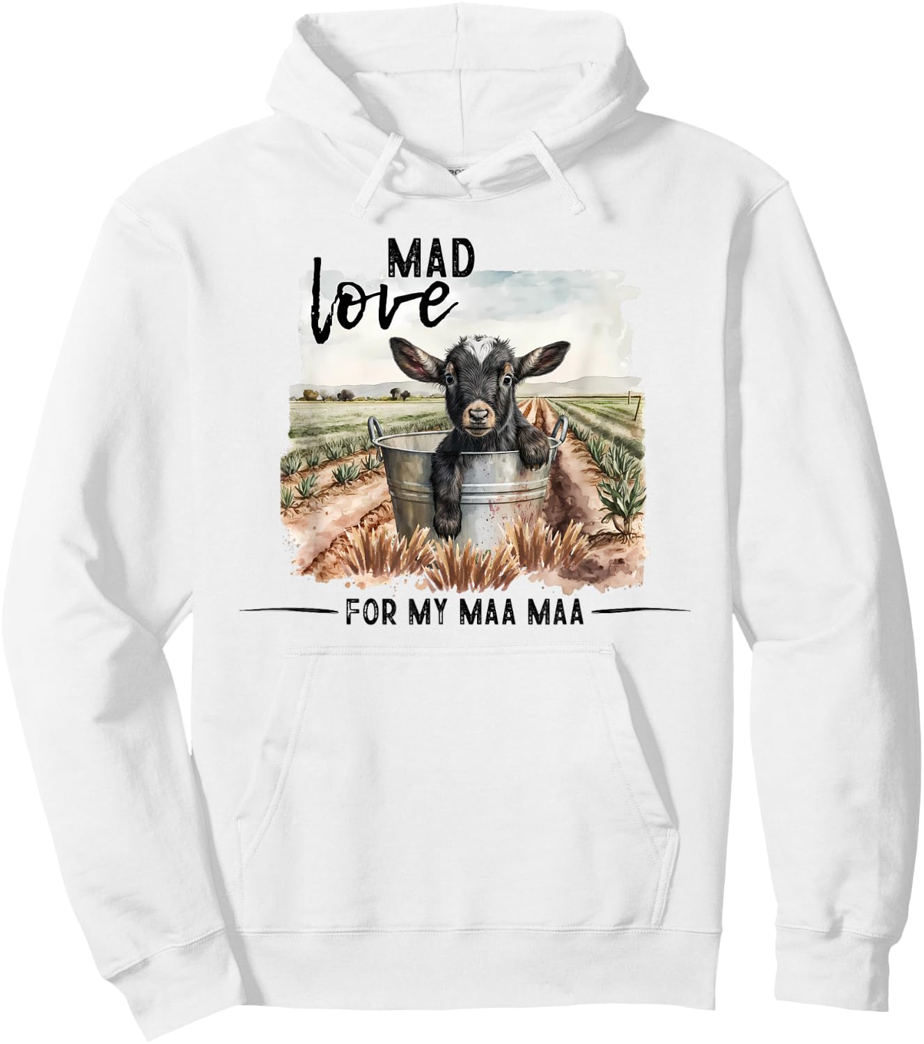 Mad Love For My MaMa Goat Farm Maa Maa Farmer Toddler Kids Hoodie - Hoodie | White