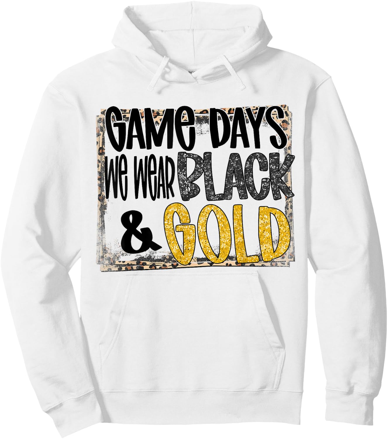 On Gameday Football We Wear Black And Gold School Spirit Hoodie - Hoodie | White