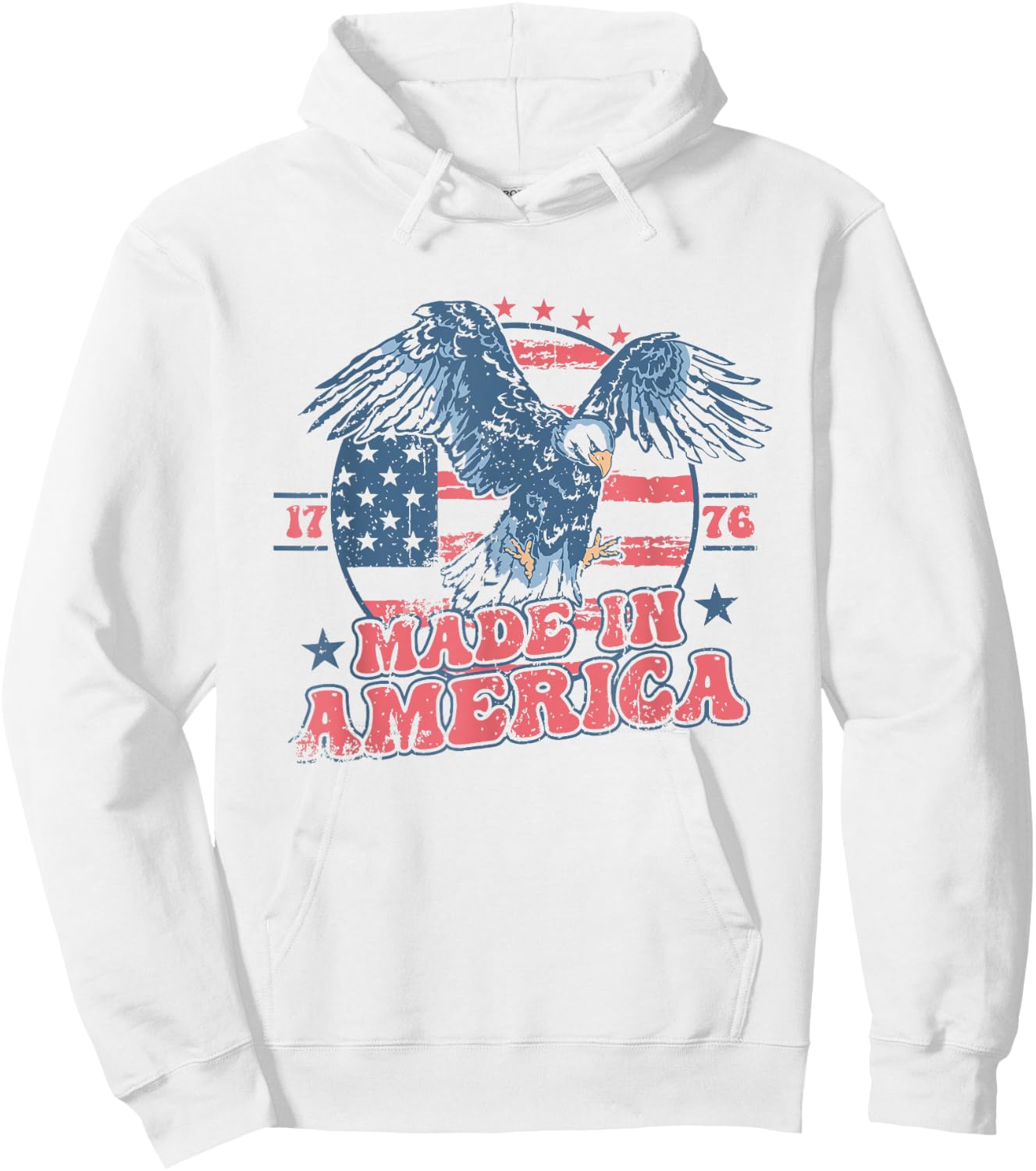 Made In America USA Flag Eagle 4th of July Patriotic Freedom Men Hoodie - Hoodie | White