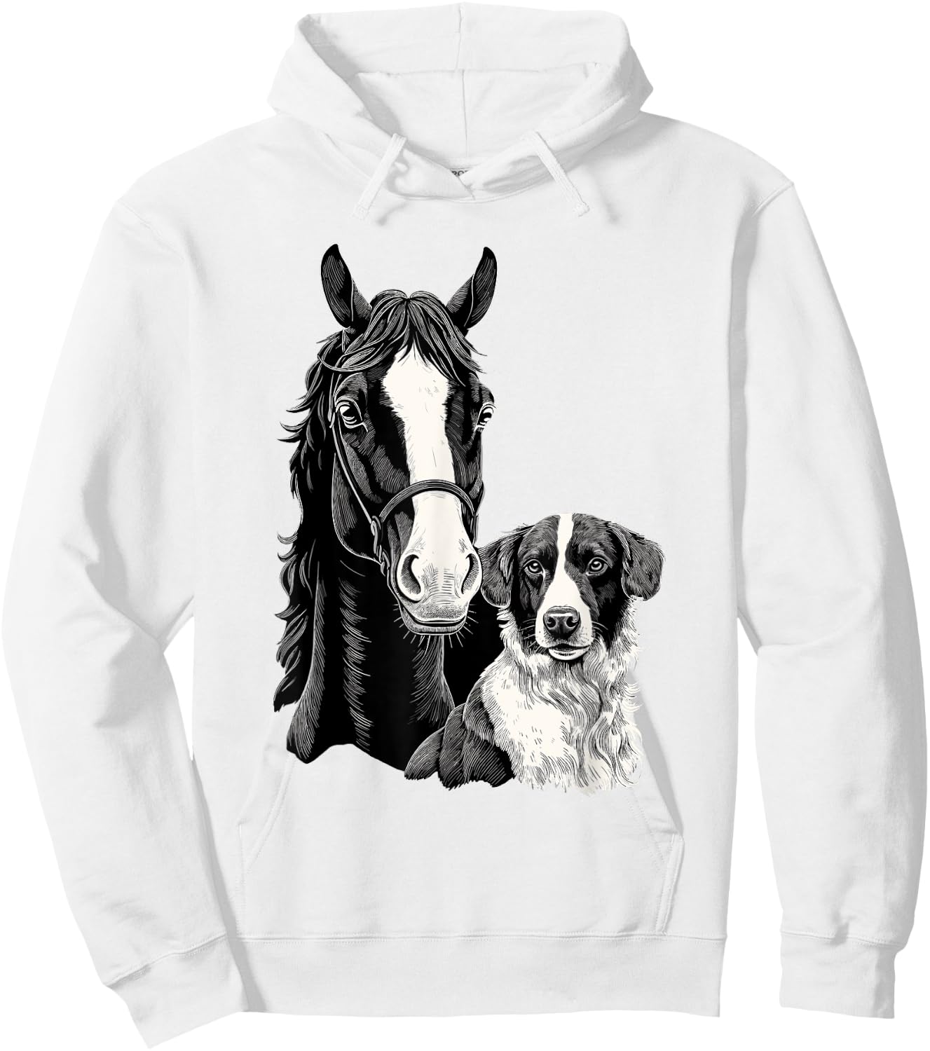Dog And Horse Lover Horseback Riding Equestrian Hoodie - Hoodie | White