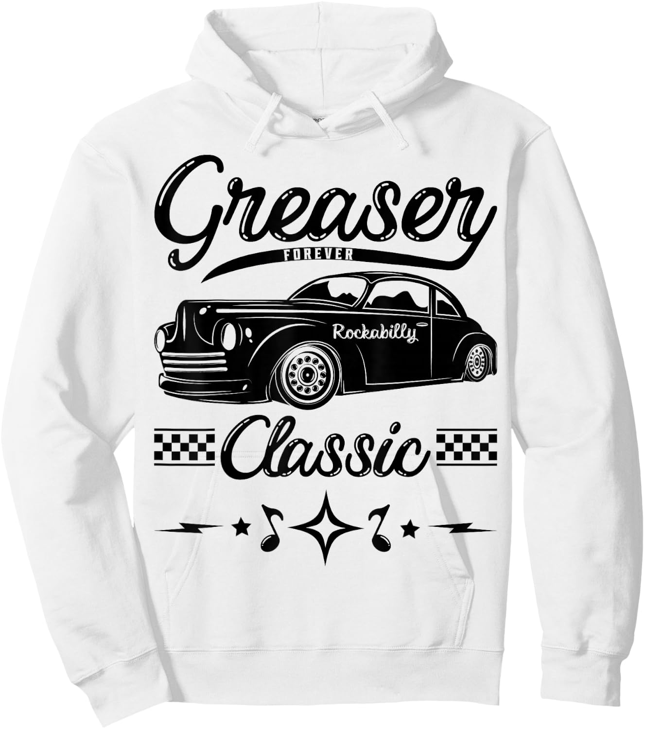 Greaser Forever 1950s Sock Hop Retro 50s Vintage Rockabilly Hoodie - Hoodie | White