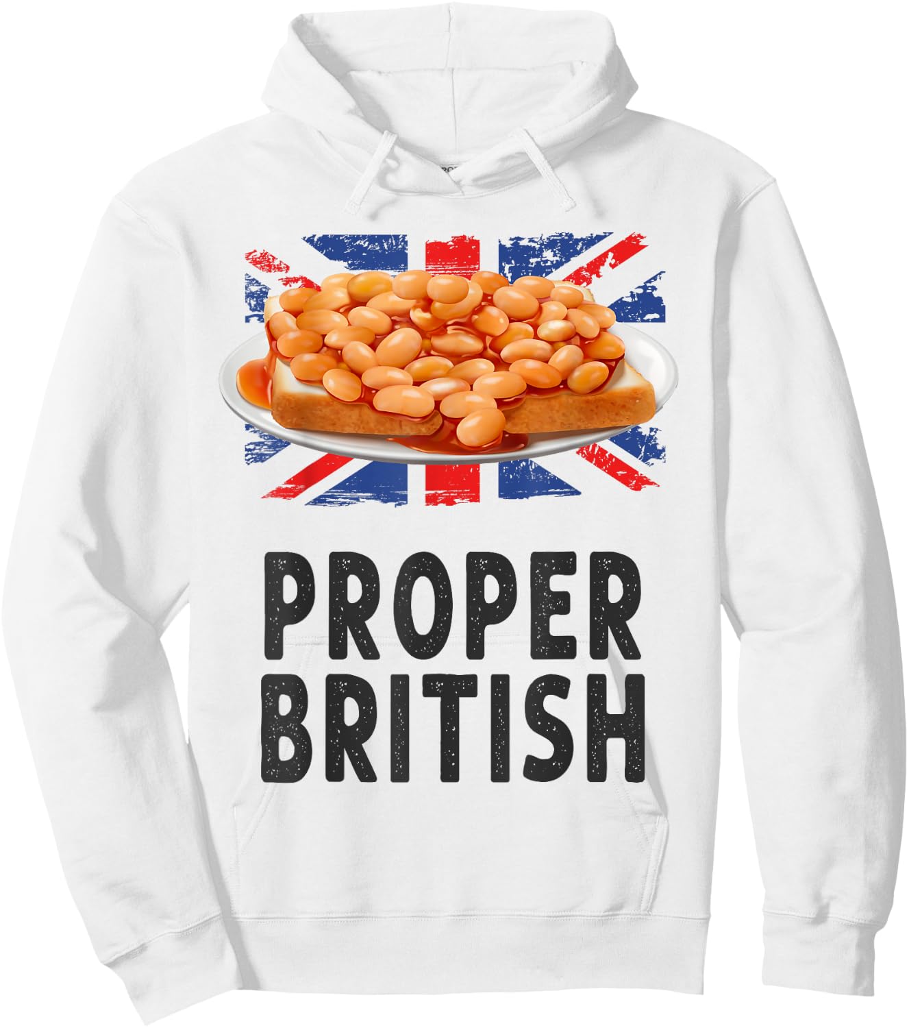 Beans On Toast Costume Idea & Union Jack Flag Hoodie - Hoodie | White