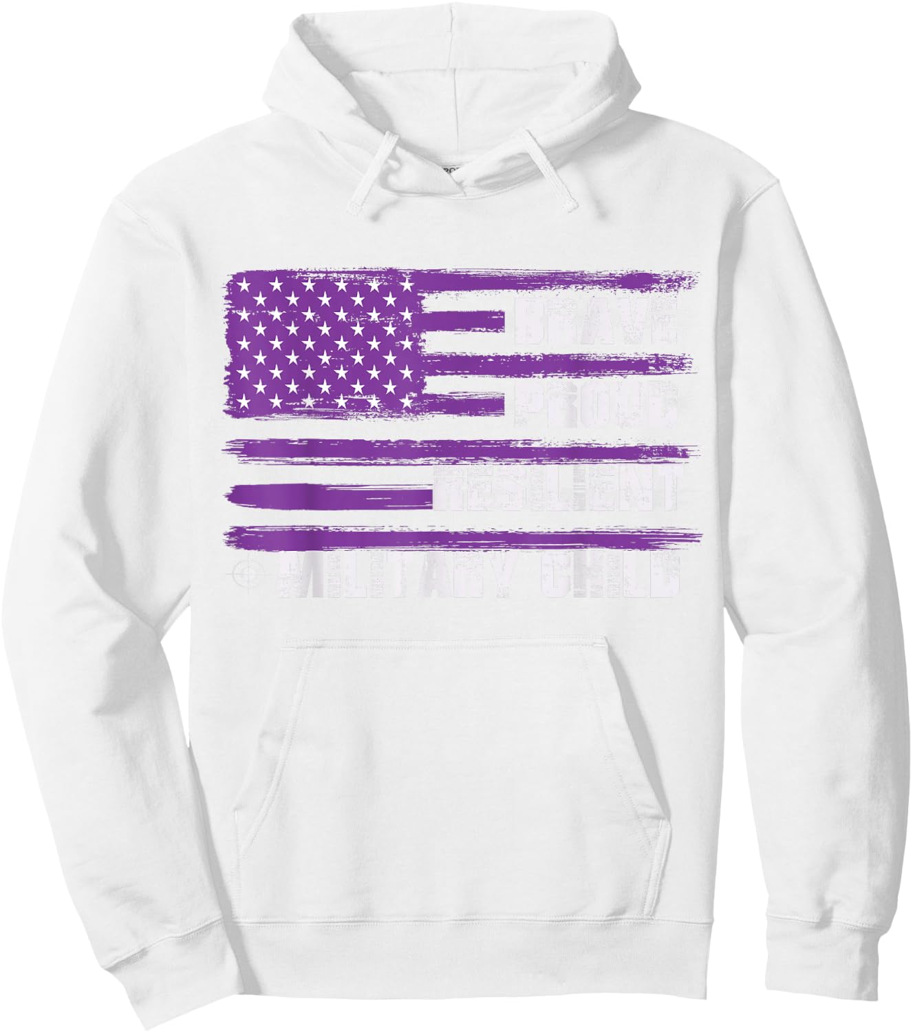 2023 Month Military Kids Military Child Adult Purple UP Hoodie - Hoodie | White