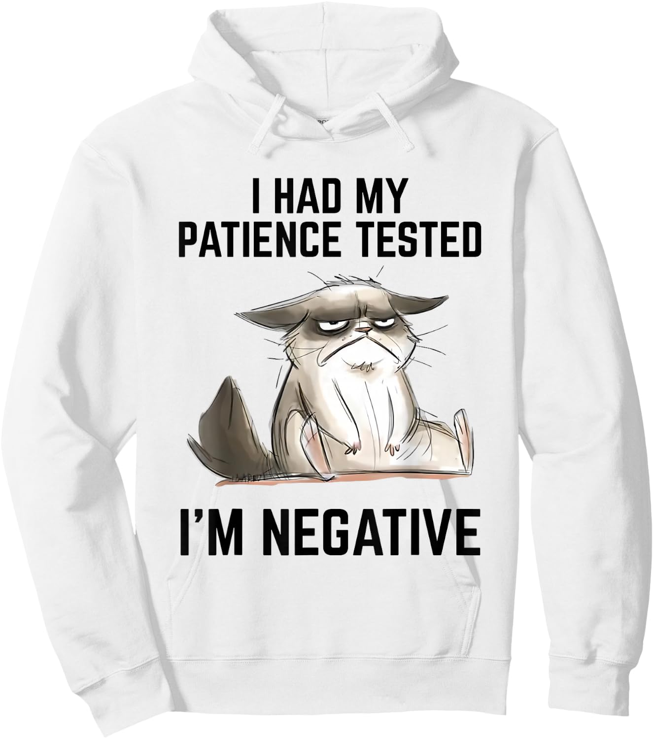 I Had My Patience Tested I'm Negative Cat Funny Vintage Hoodie - Hoodie | White
