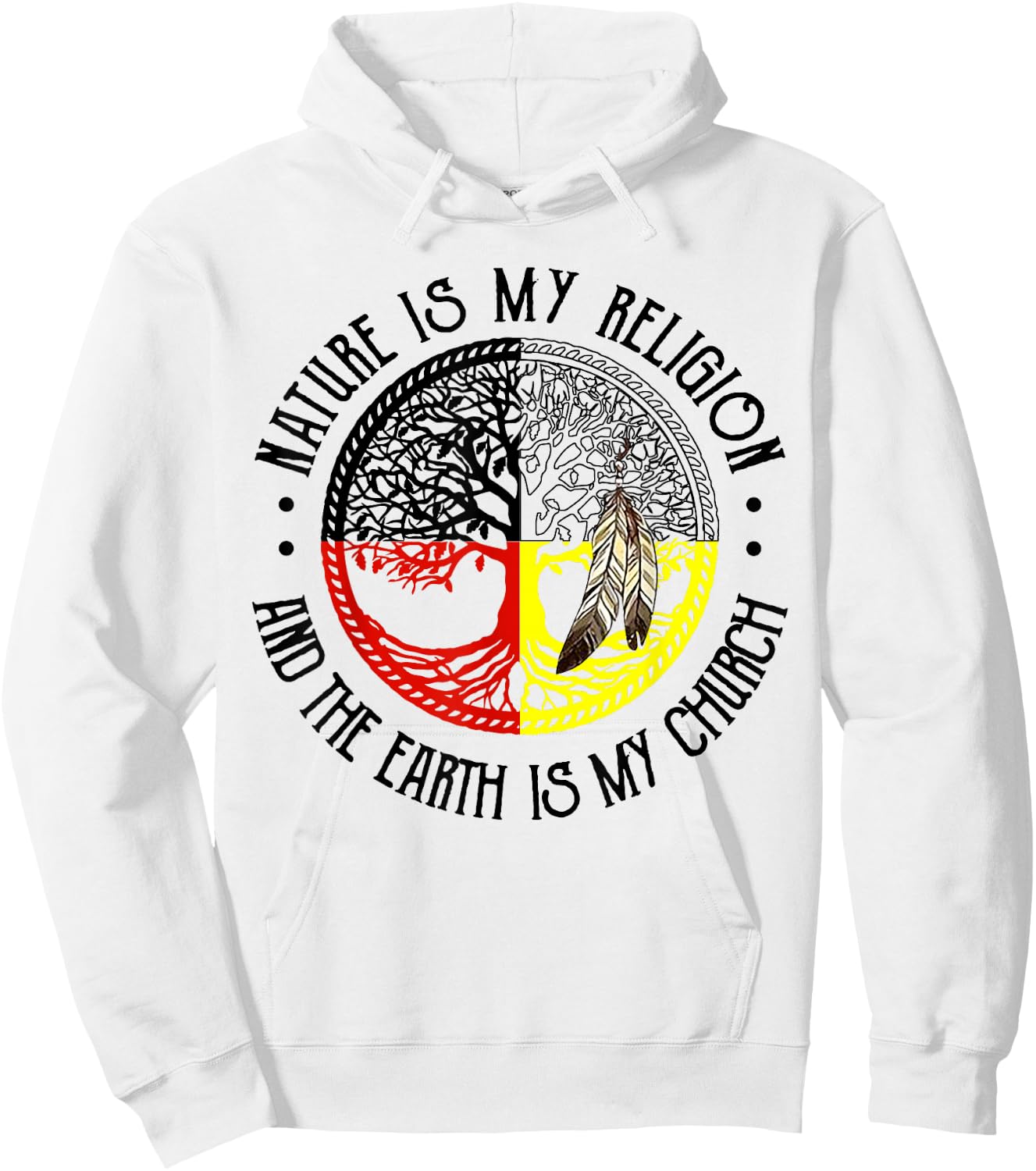 Nature is My Religion and The Earth is My Church Hoodie - Hoodie | White