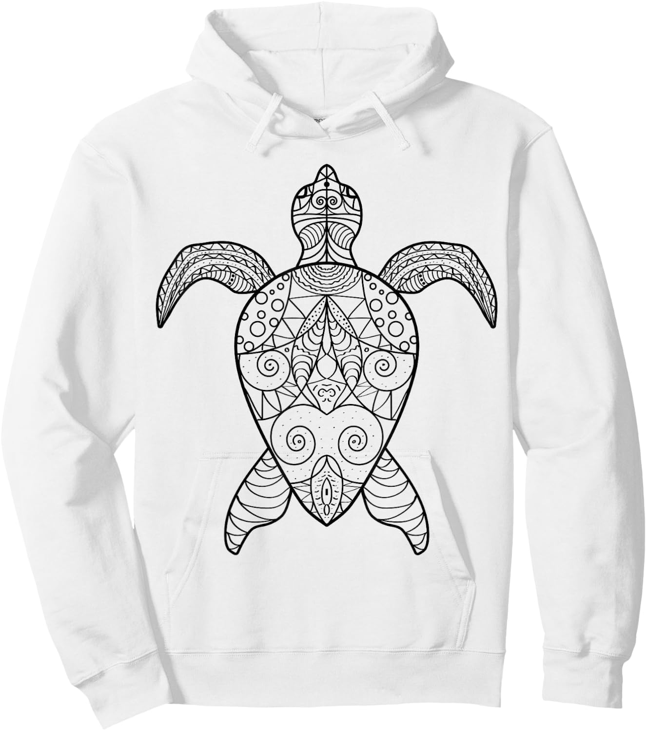 Cute sea turtle to paint and color in for children Hoodie - Hoodie | White