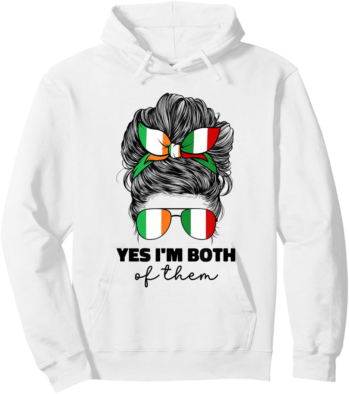 Half Italian and Irish Ireland Italy Flag Girl Mix Hoodie - Hoodie | White