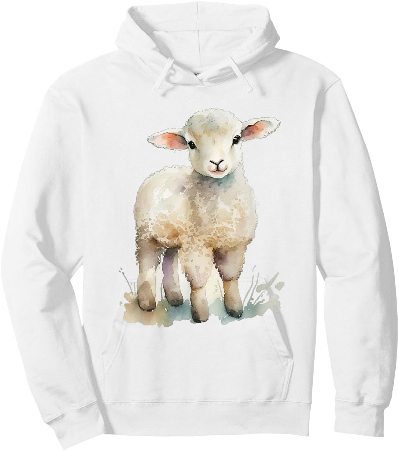 Easter Lamb Watercolor For Girls Women Spring Baby Animal Hoodie - Hoodie | White