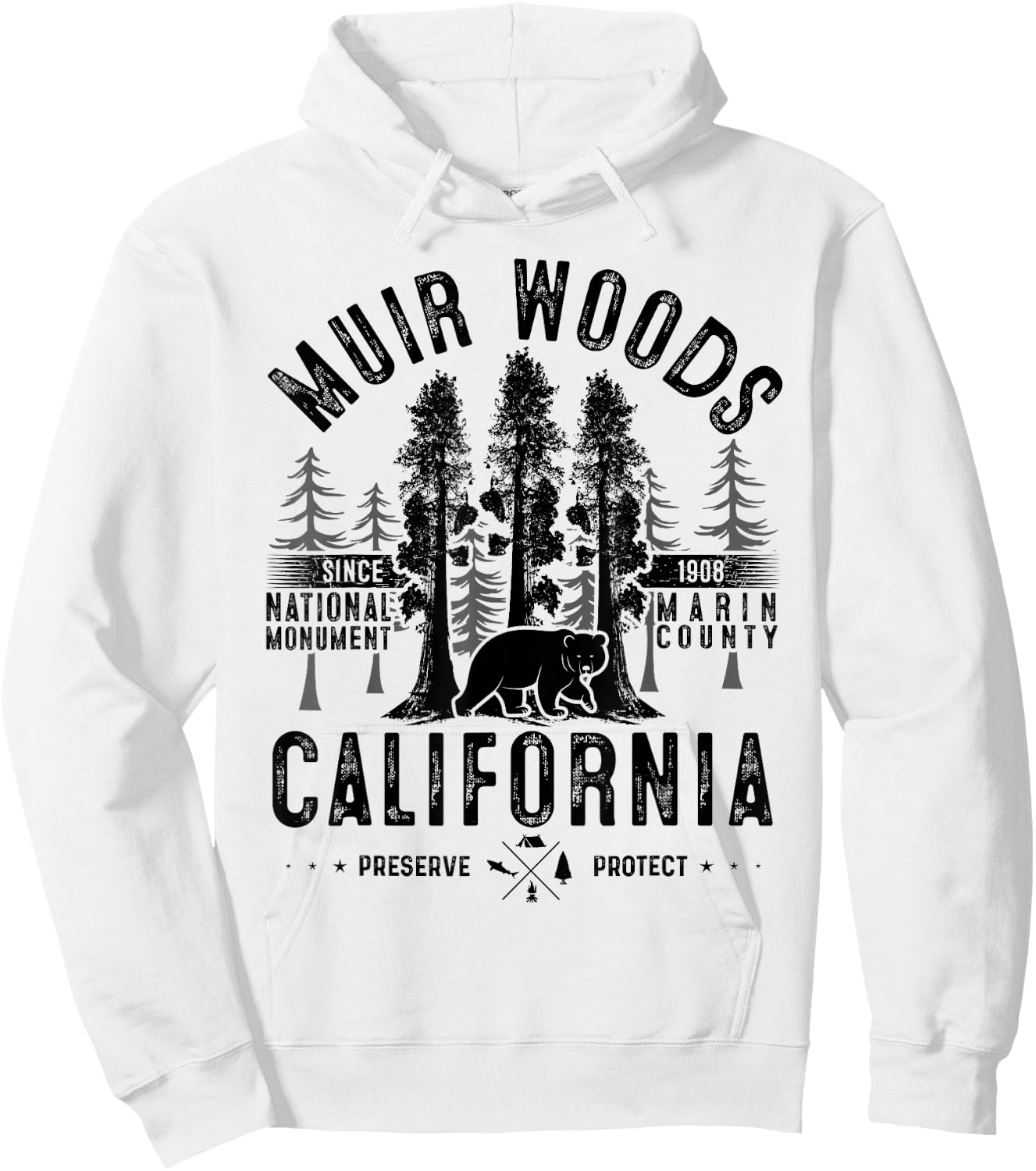 Muir Woods National Monument National Park Apparel Hoodie - Hoodie | White