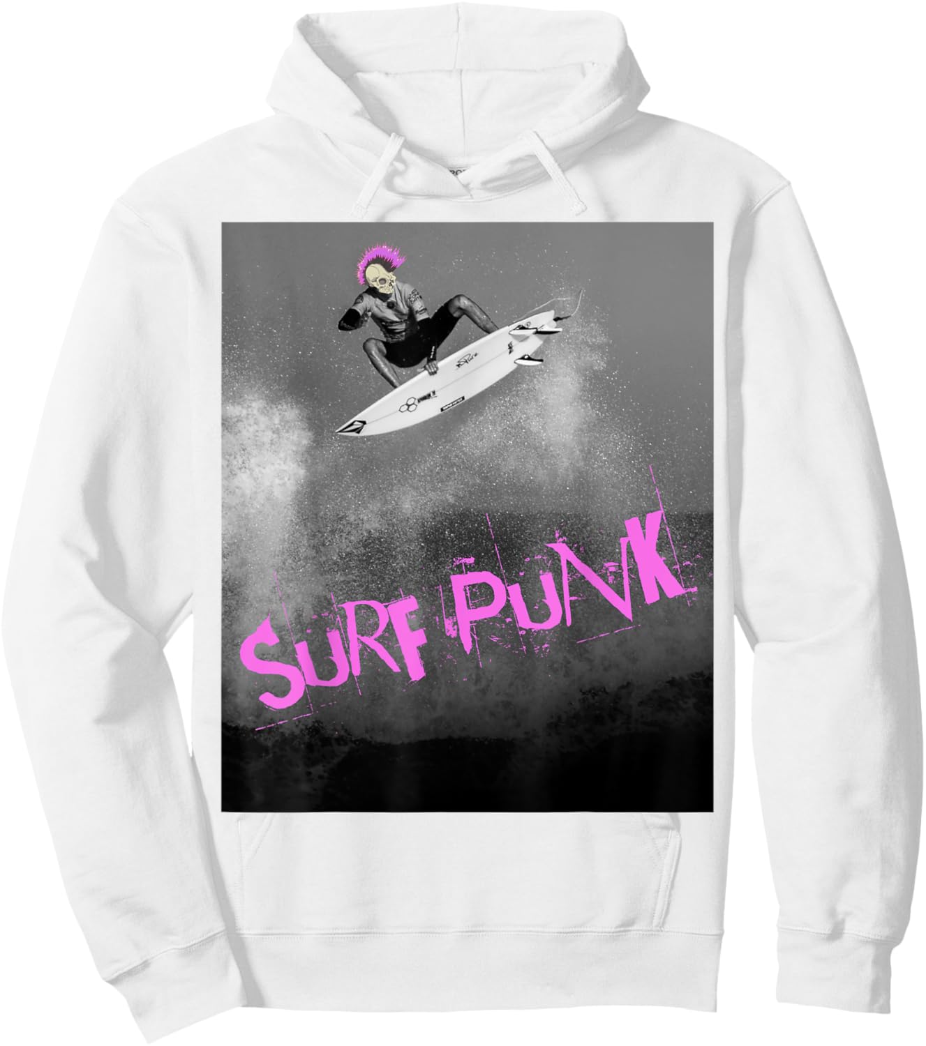 Surf Punk - Violent Pink Hoodie - Hoodie | White