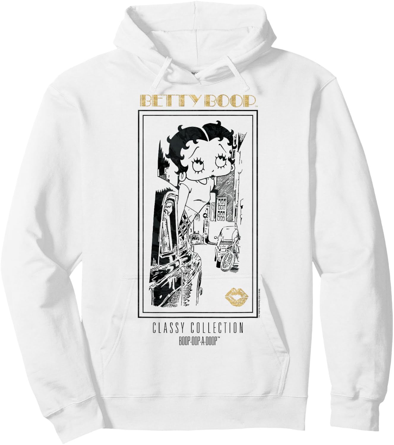 Betty Boop Vintage Classy Collection Faded Broadway Poster Hoodie - Hoodie | White