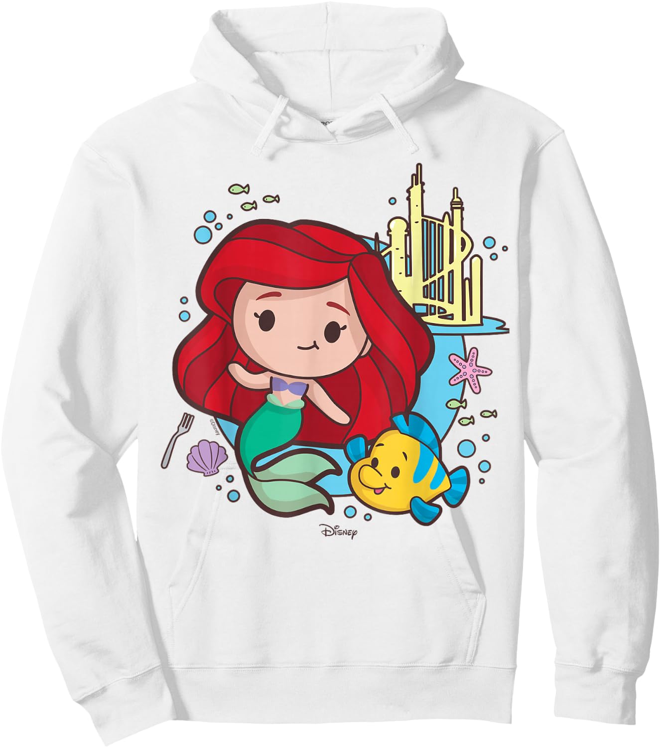 Disney Princess - Ariel and Flounder Hoodie - Hoodie | White